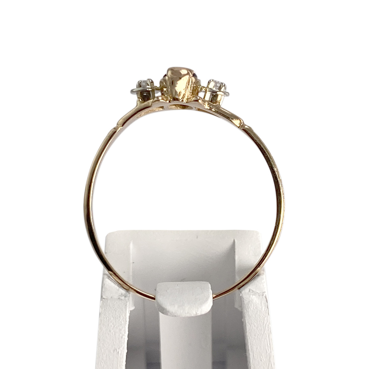 Bague d'occasion or 750 2 tons saphir diamants - vue 3