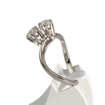 Bague d'occasion or 750 blanc diamants