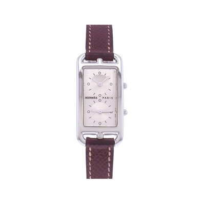 Montre d'occasion HERMES Cape Cod femme quartz bracelet cuir d'origine