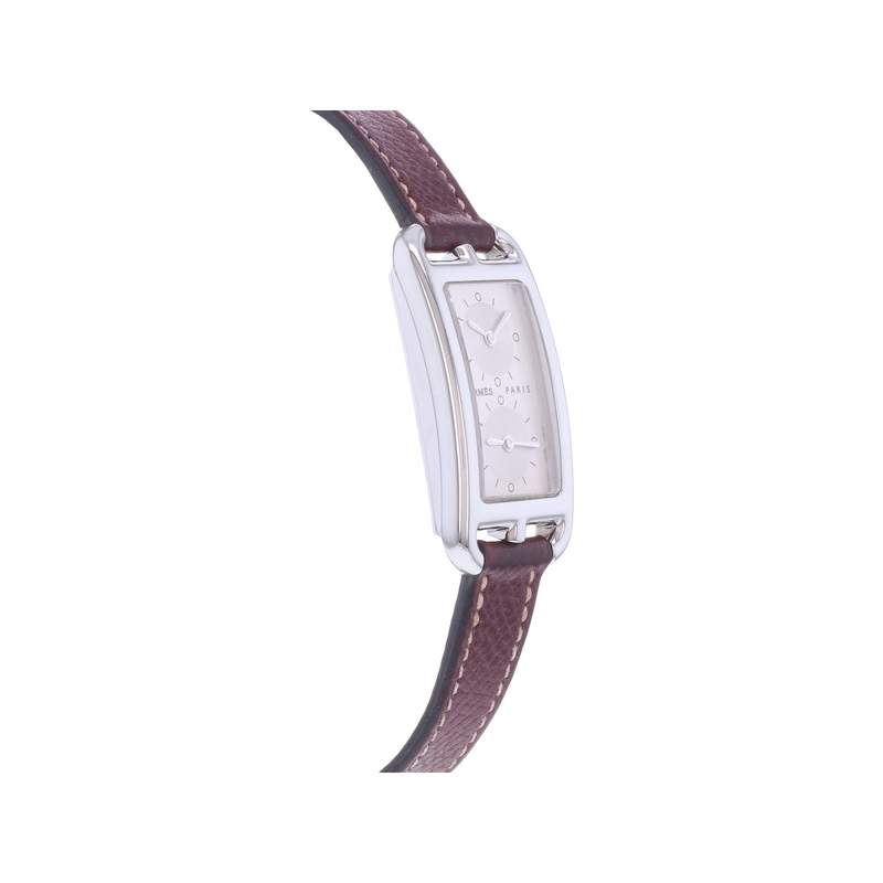 Montre d'occasion HERMES Cape Cod femme quartz bracelet cuir d'origine - vue 2