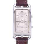 Montre d'occasion HERMES Cape Cod femme quartz bracelet cuir d'origine - vue D1