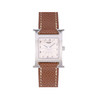 Pre-owned HERMES Heure H women's quartz watch with original leather strap - view V1