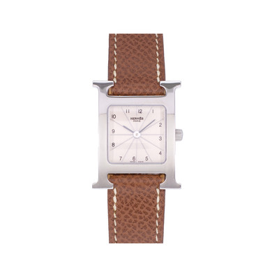 Montre d'occasion HERMES Heure H femme quartz bracelet cuir d'origine