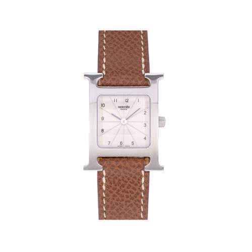 Montre d'occasion HERMES Heure H femme quartz bracelet cuir d'origine