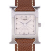 Pre-owned HERMES Heure H women's quartz watch with original leather strap - view VD1