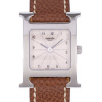 Montre d'occasion HERMES Heure H femme quartz bracelet cuir d'origine - vue D1