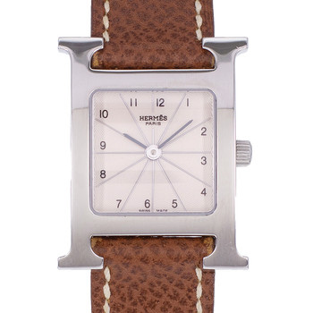 Montre d'occasion HERMES Heure H femme quartz bracelet cuir d'origine