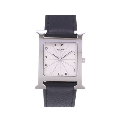 Montre d'occasion HERMES Heure H homme quartz bracelet cuir d'origine