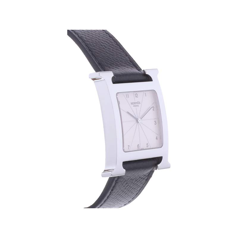 Montre d'occasion HERMES Heure H homme quartz bracelet cuir d'origine - vue 2
