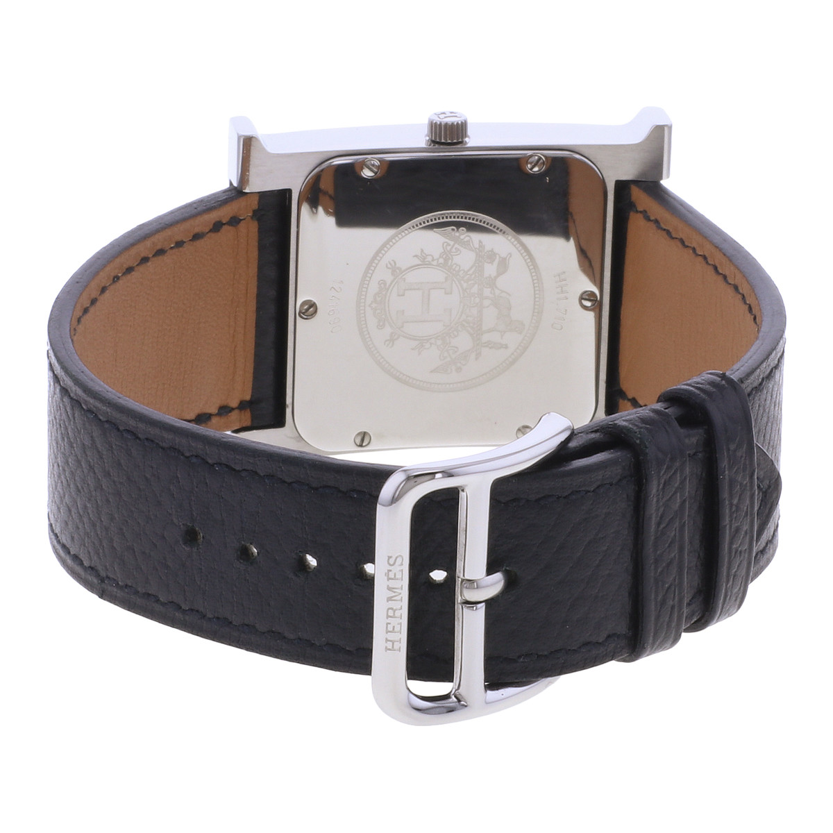 Pre-owned HERMES Heure H men's quartz watch with original leather strap - view 3