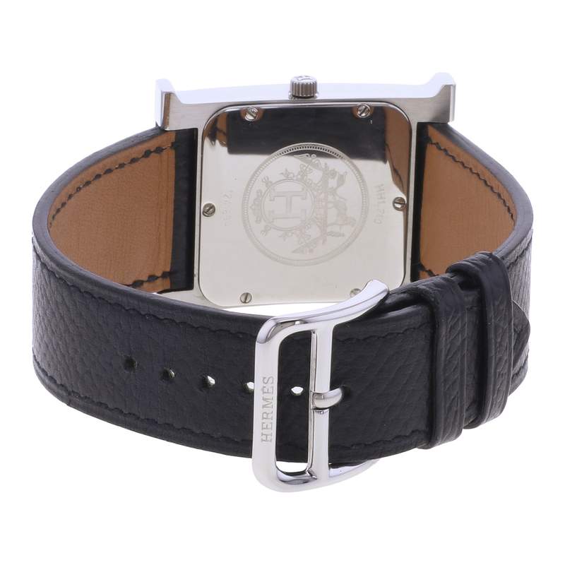 Montre d'occasion HERMES Heure H homme quartz bracelet cuir d'origine - vue 3