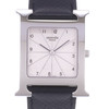 Pre-owned HERMES Heure H men's quartz watch with original leather strap - view VD1