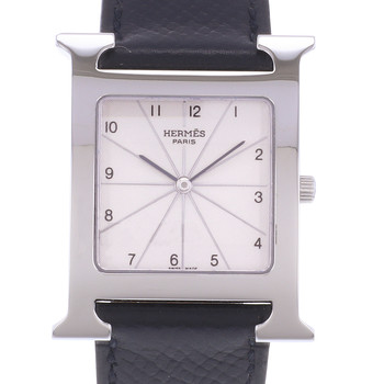 Montre d'occasion HERMES Heure H homme quartz bracelet cuir d'origine