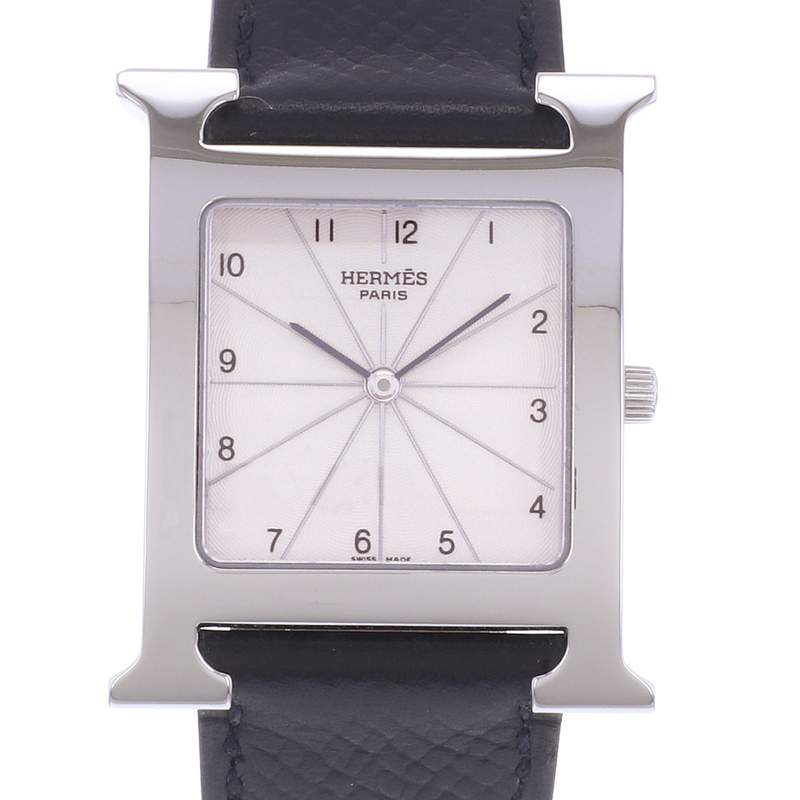 Montre d'occasion HERMES Heure H homme quartz bracelet cuir d'origine - vue D1