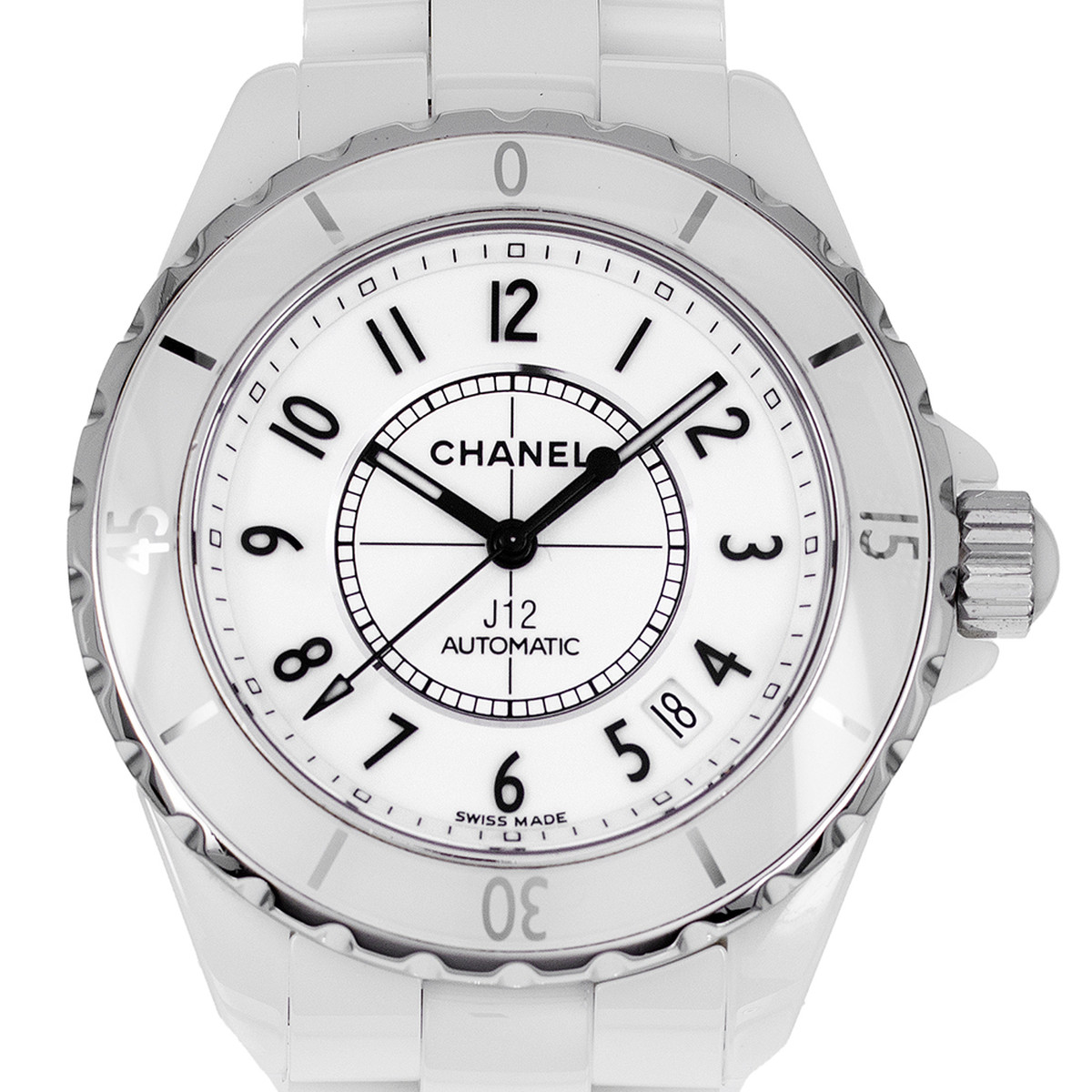 CHANEL J12 ladies' automatic watch with ceramic bracelet - view D1