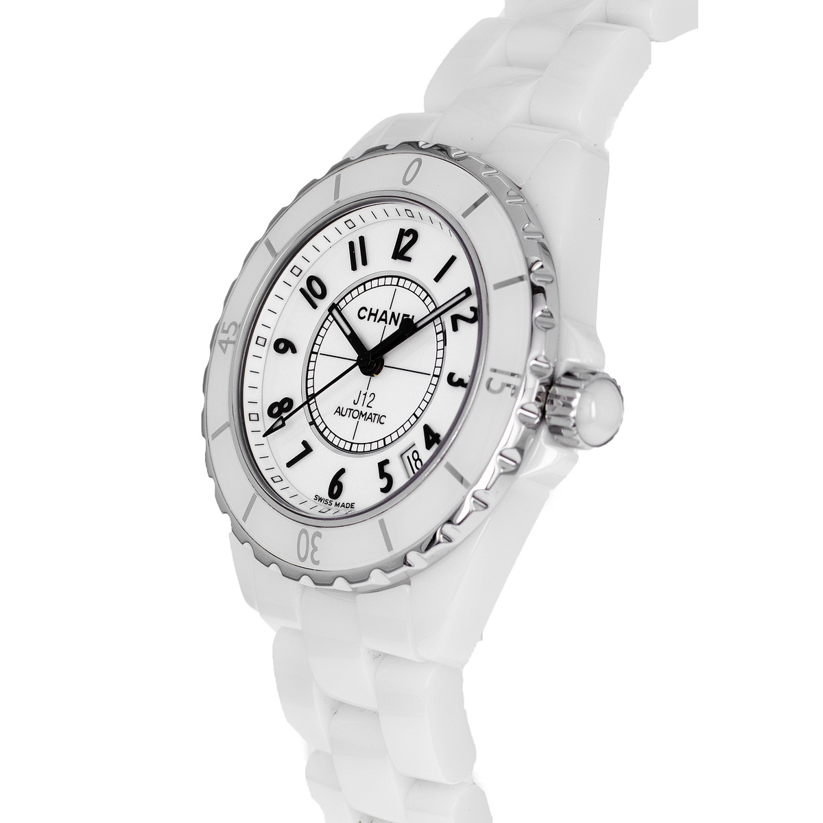 CHANEL J12 ladies' automatic watch with ceramic bracelet - view D2