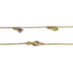 Collier d'occasion or 750 jaune maille forçat péridots citrines topaze améthyste tanzanite - vue 3
