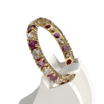 Bague d'occasion or 750 jaune zirconias rubis - vue 2
