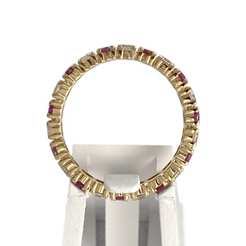 Bague d'occasion or 750 jaune zirconias rubis