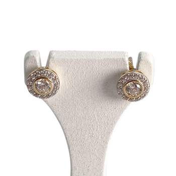 Boucles d'oreilles d'occasion or 375 jaune zirconias