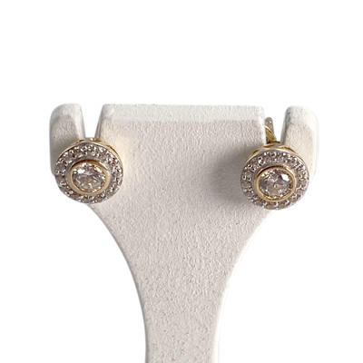 Boucles d'oreilles d'occasion or 375 jaune zirconias