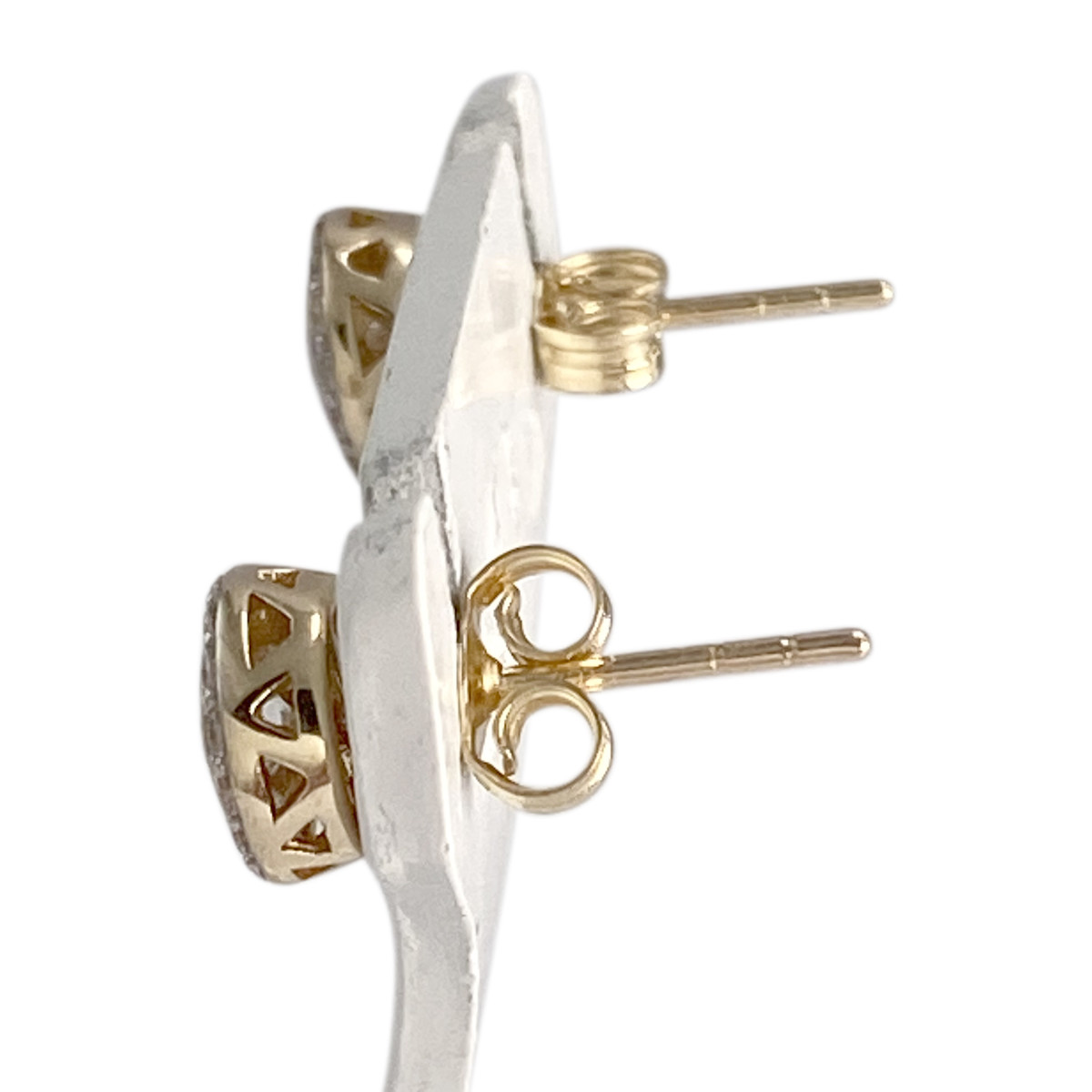 Boucles d'oreilles d'occasion or 375 jaune zirconias - vue 2