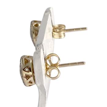 Boucles d'oreilles d'occasion or 375 jaune zirconias
