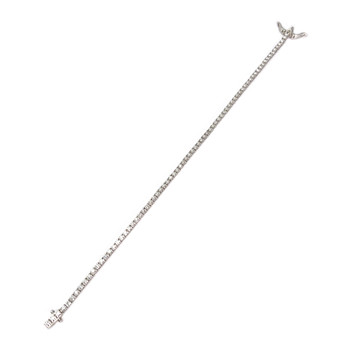 Bracelet d'occasion or 750 blanc diamant synthétique 17.5 cm