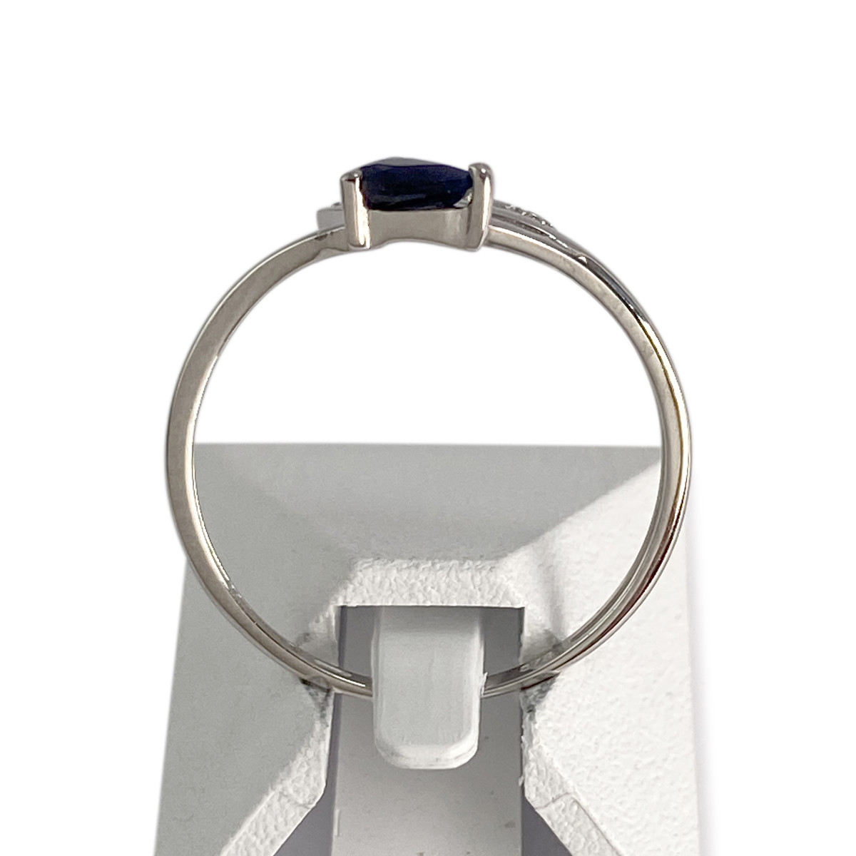 Bague d'occasion or 375 blanc diamant saphir - vue 3