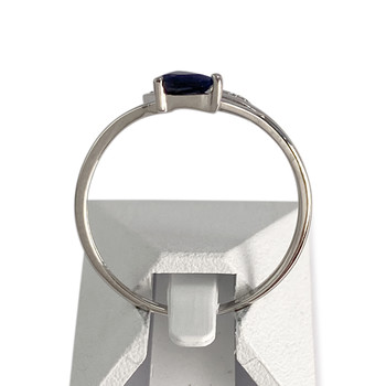 Bague d'occasion or 375 blanc diamant saphir