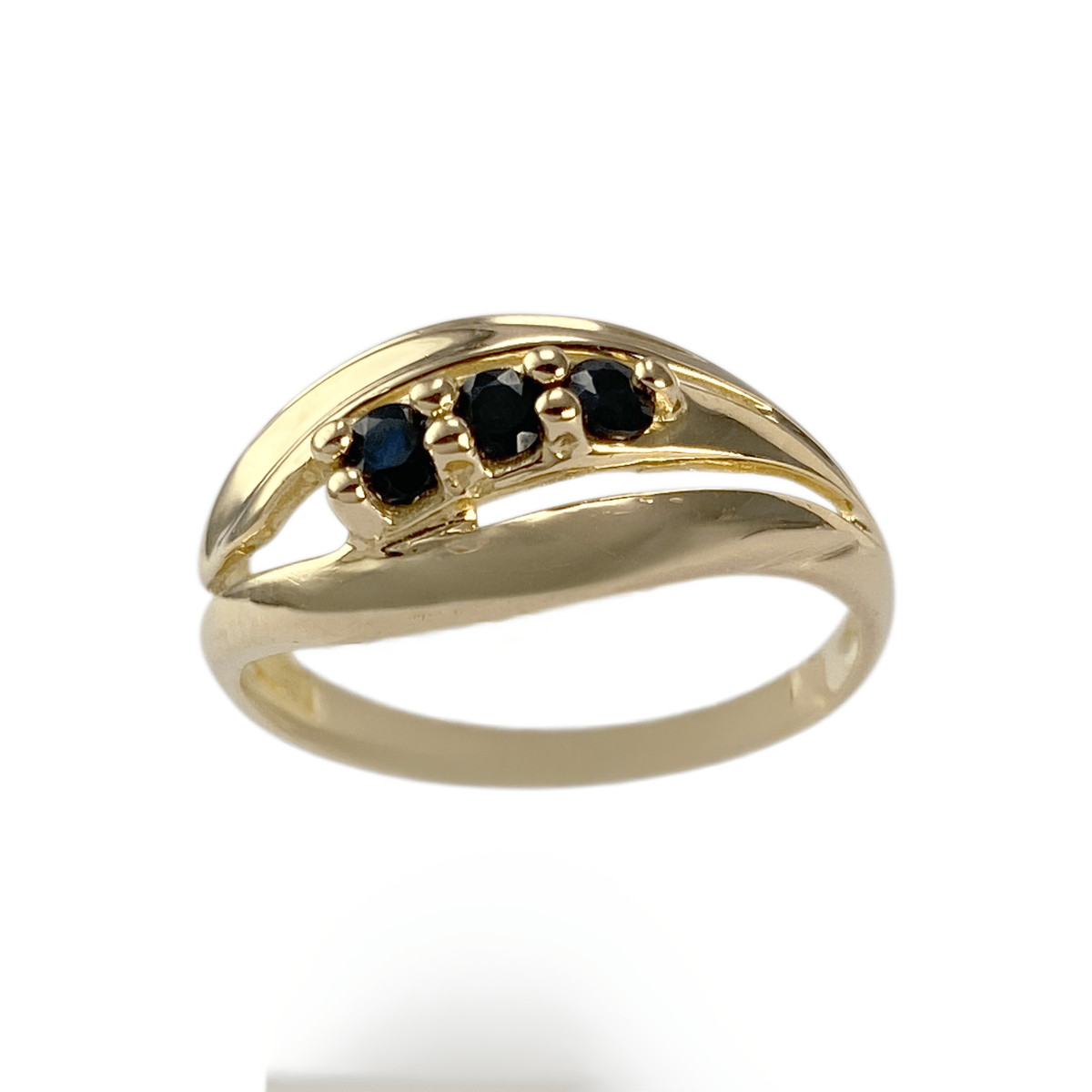 Second-hand gold ring 750 yellow sapphires