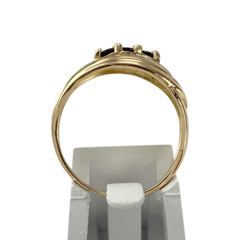 Bague d'occasion or 750 jaune saphirs - vue 3
