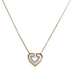 Collier d'occasion or 375 jaune coeur maille forcat zirconias - vue 1