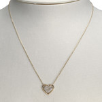 Collier d'occasion or 375 jaune coeur maille forcat zirconias - vue 2
