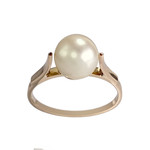 Bague d'occasion or 750 rose perle de culture - vue 1