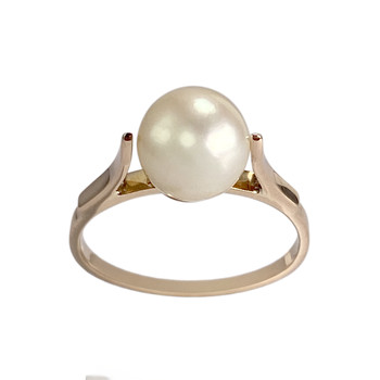 Bague d'occasion or 750 rose perle de culture