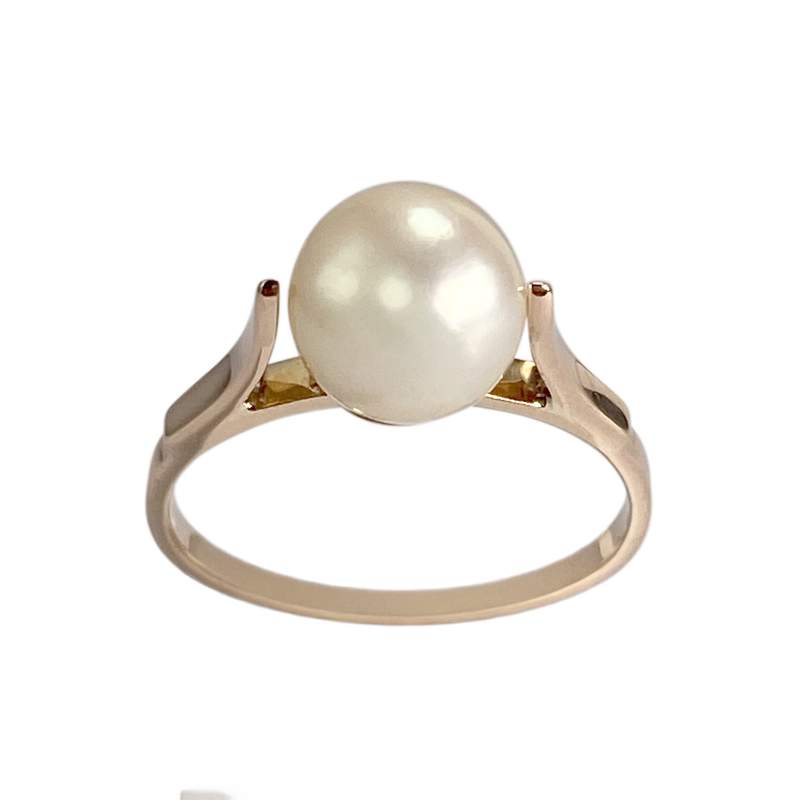 Bague d'occasion or 750 rose perle de culture - vue 1