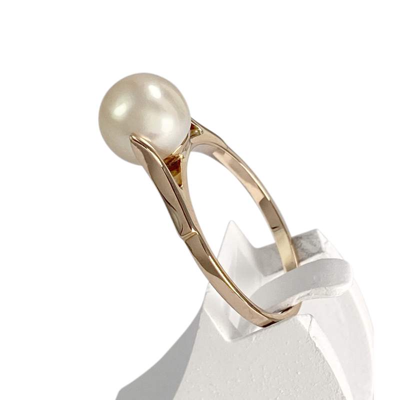 Bague d'occasion or 750 rose perle de culture - vue 2