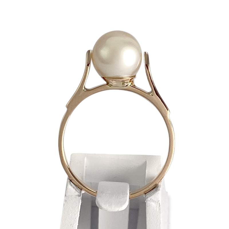 Bague d'occasion or 750 rose perle de culture - vue 3