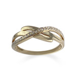 Bague d'occasion or 375 jaune diamants - vue 1