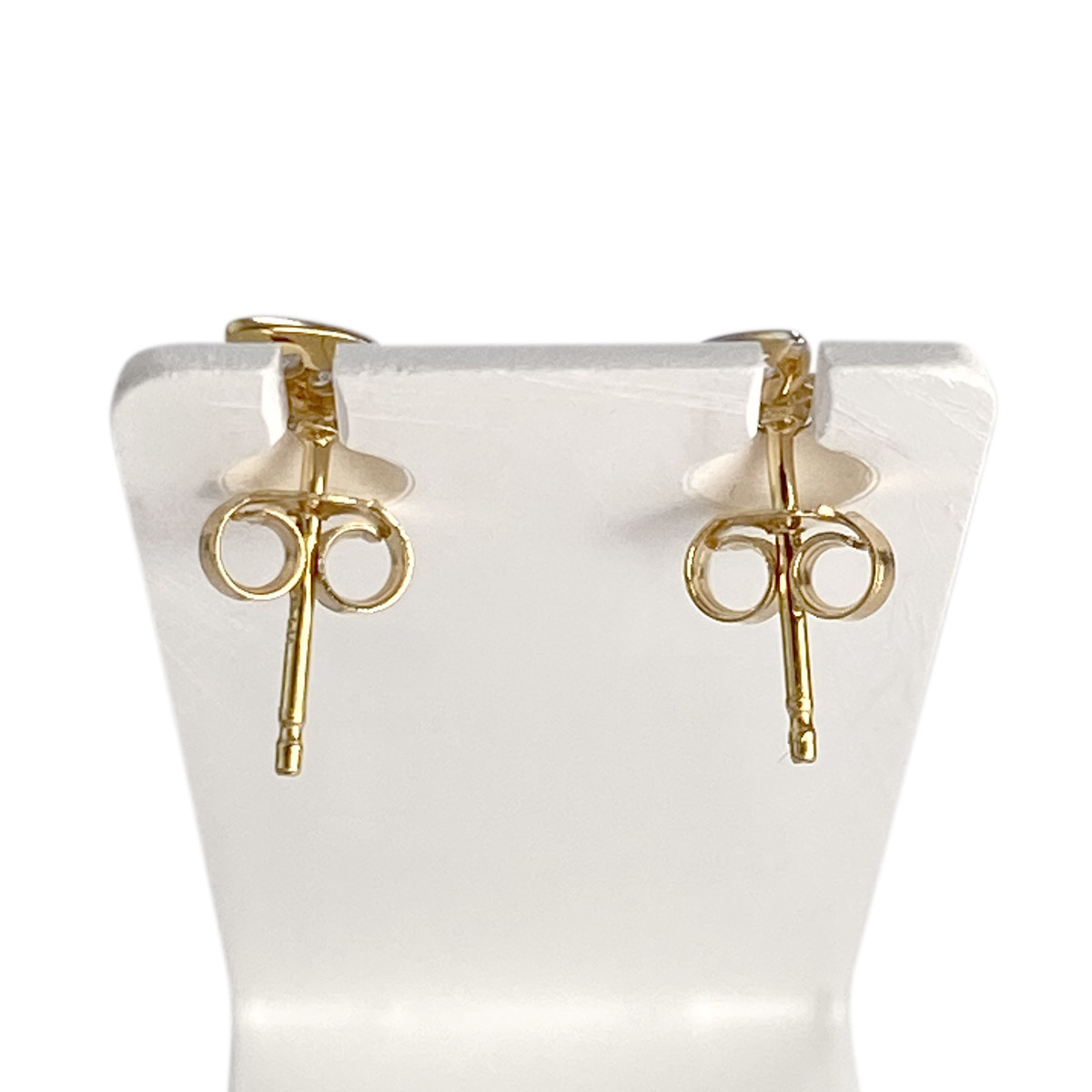 Boucles d'oreilles d'occasion  or 375 2 tons papillon zirconias - vue 3