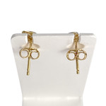 Boucles d'oreilles d'occasion  or 375 2 tons papillon zirconias - vue 3