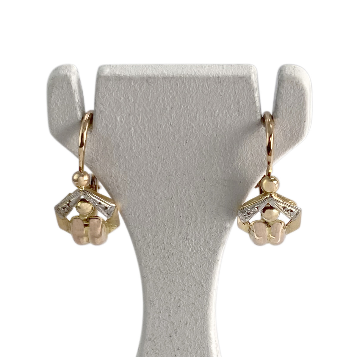 Boucles d'oreilles d'occasion  or 2 tons 750