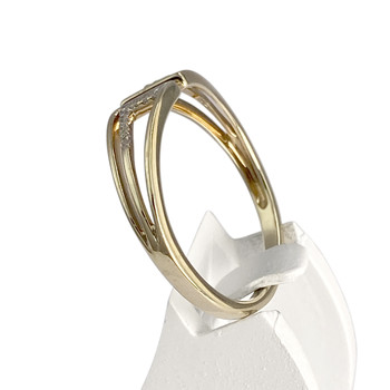 Second-hand gold ring 375 yellow diamond