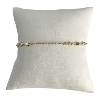 Bracelet d'occasion or 750 jaune coeur maille forcat
