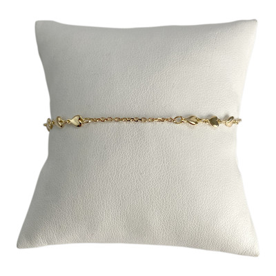 Bracelet d'occasion or 750 jaune coeur maille forcat