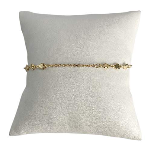 Bracelet d'occasion or 750 jaune coeur maille forcat