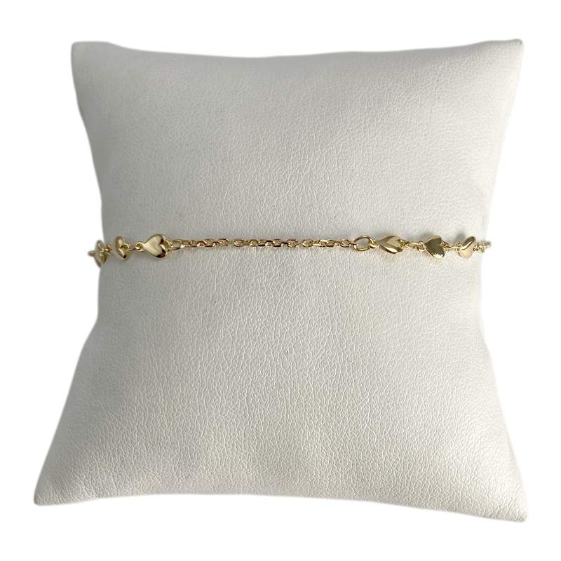 Bracelet d'occasion or 750 jaune coeur maille forcat - vue 1