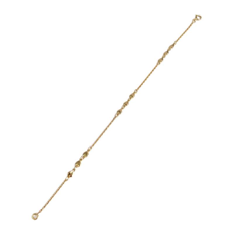 Bracelet d'occasion or 750 jaune coeur maille forcat - vue 2
