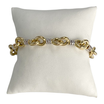 Bracelet d'occasion 2 ors 750 maille fantaisie
